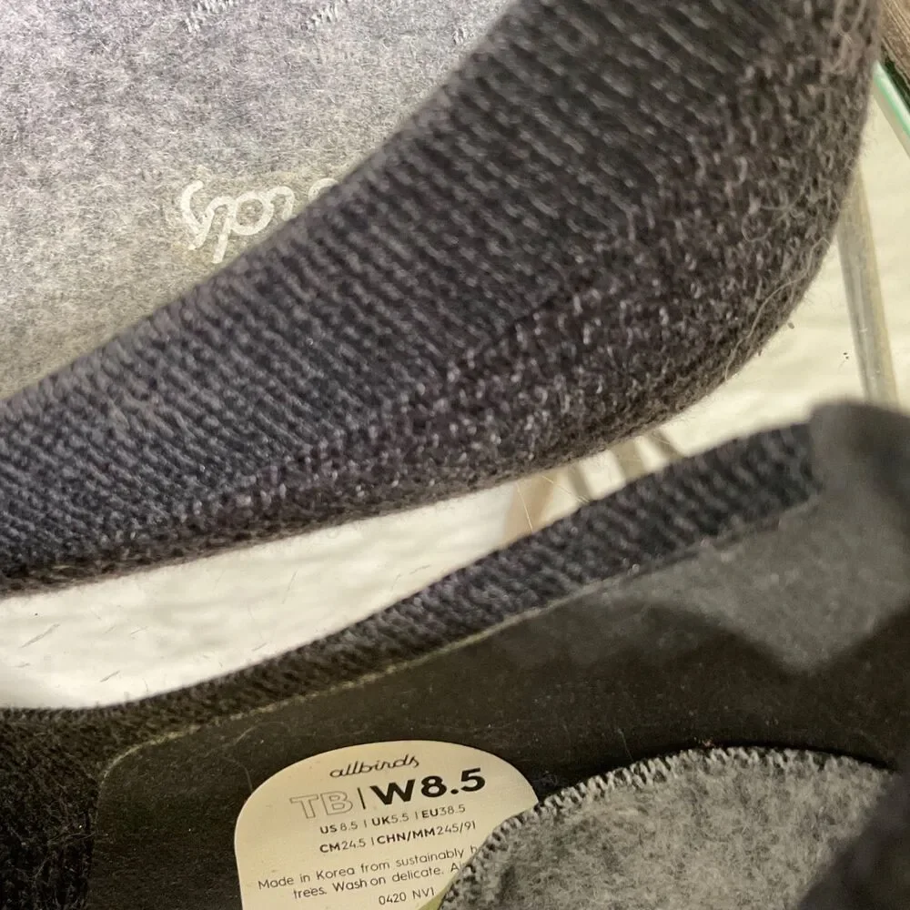 Allbirds Womens Sz 8.5 Dk. Grey Tree Breezers Pointed Ballet Flats Slip On